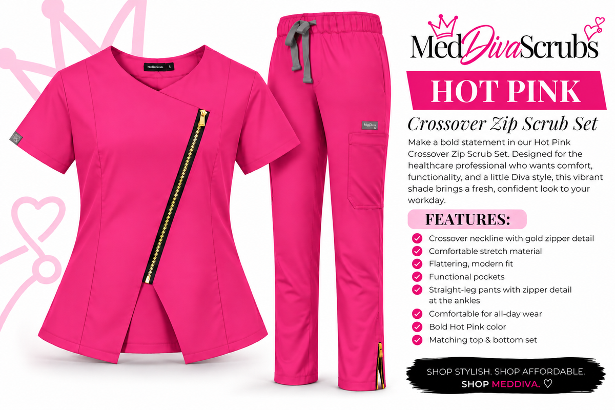 Hot Pink Scrub Set
