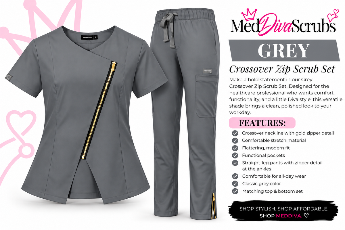 Grey Diva Scrub Set