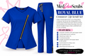 Royal Blue Diva Scrub Set